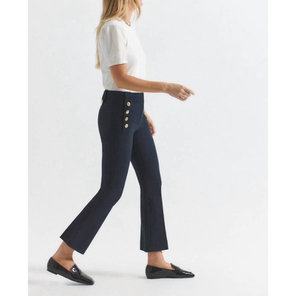 NEW DEREK LAM 10 CROSBY robertson crop flare trouser in midnight - Picture 2 of 3